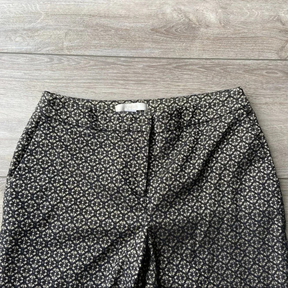 Chico’s Floral Print  Metallic Gold Skinny Pants - Picture 9 of 13